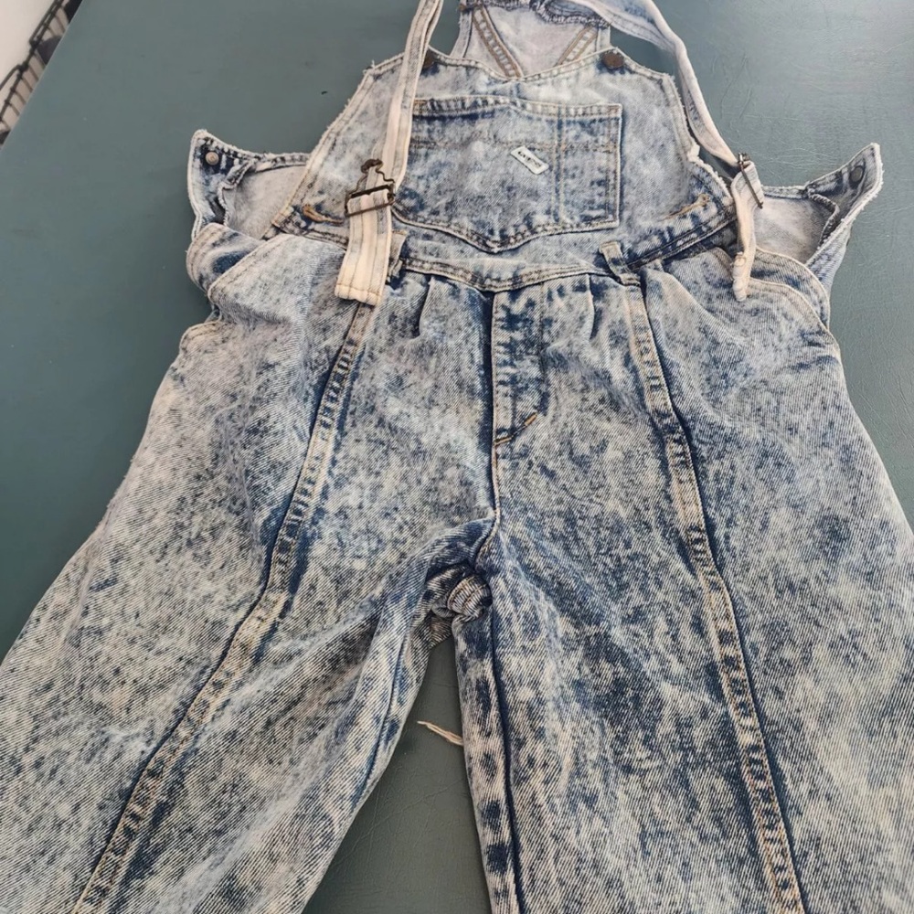 Vintage Acid Wash Denim Overalls